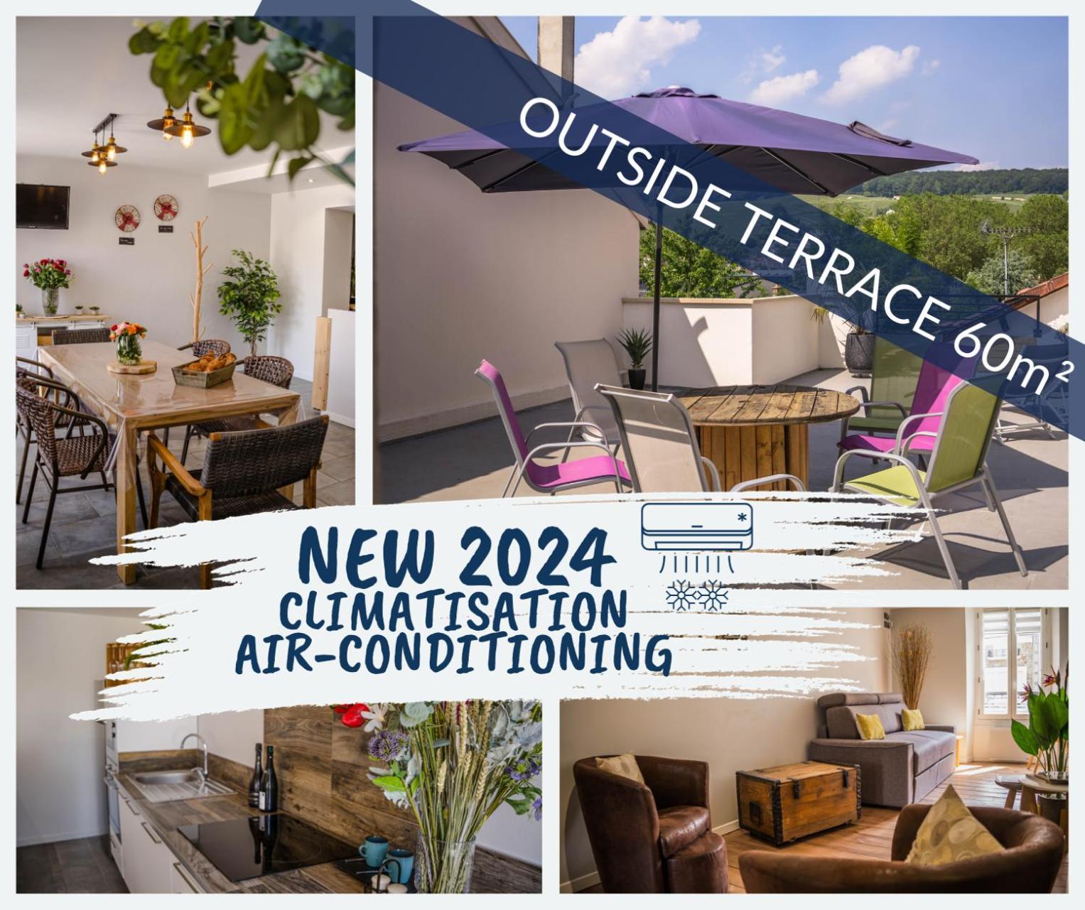 Terrasse 86 - Terrasse & Climatisation - 4-6 Personnes - Bnb 에페르네이 외부 사진